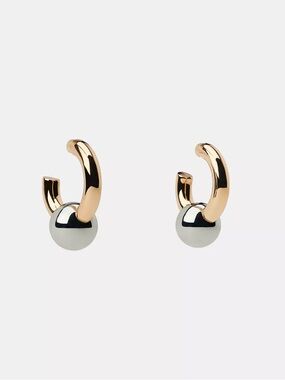 NWT Zara Contrast Ball Hoop Earrings